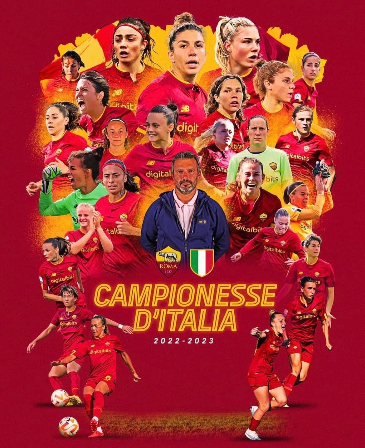 Congratulazioni alla AS Roma Women per il primo storico scudetto conquistato.